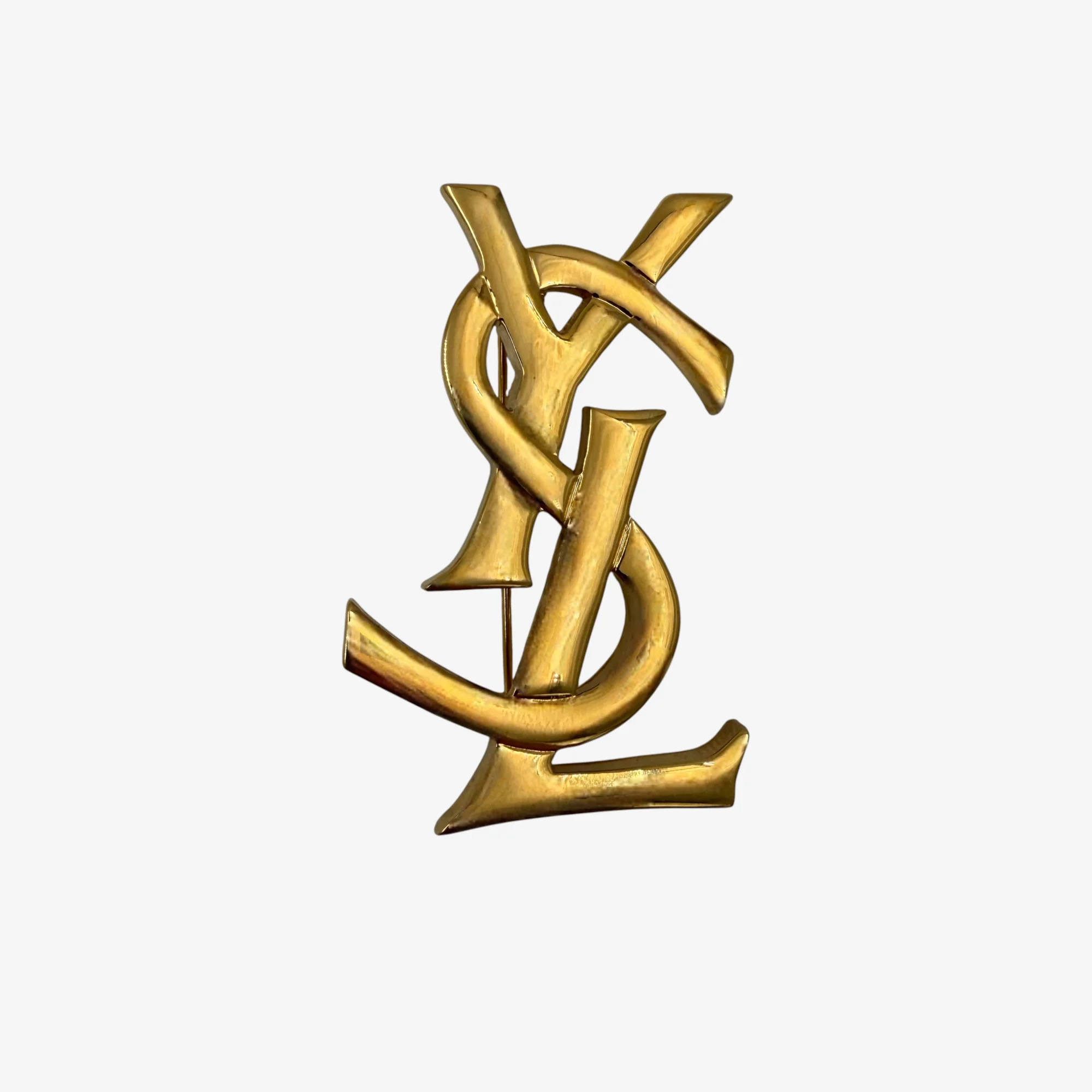 Yves Saint Laurent Vintage Logo Brooch - Image 2