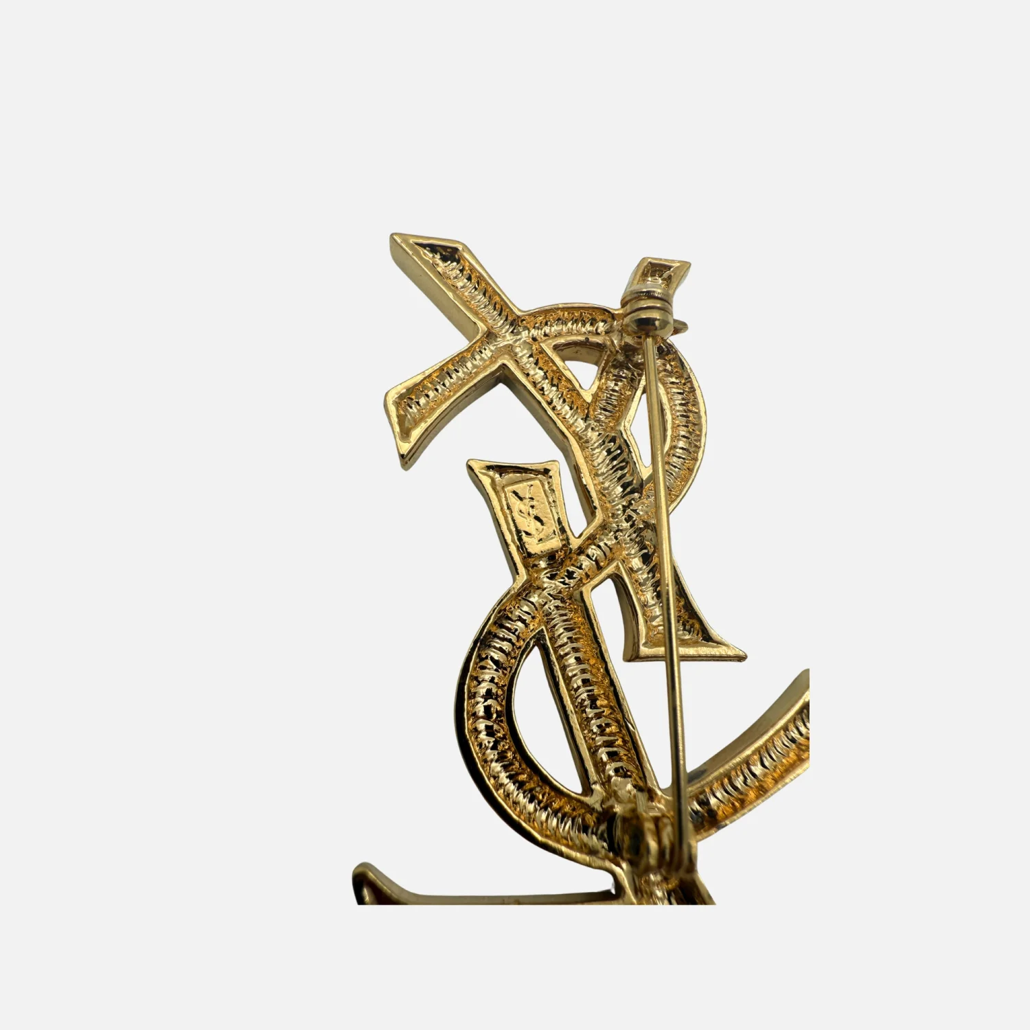 Yves Saint Laurent Vintage Logo Brooch - Image 4