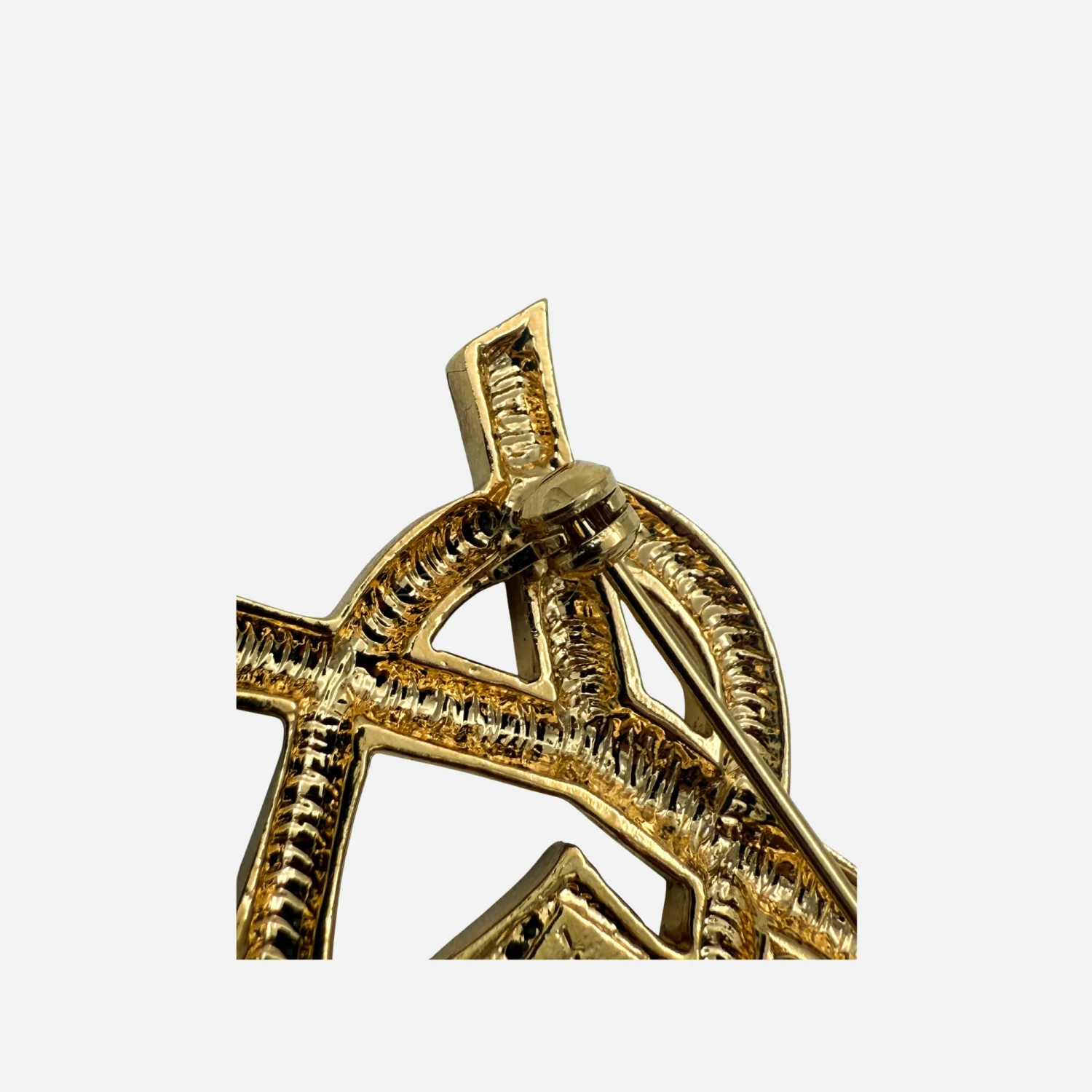 Yves Saint Laurent Vintage Logo Brooch - Image 5