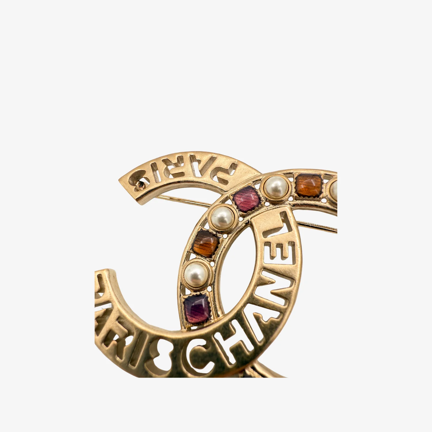 Chanel Large Gold CC Brooch with Pearls (2020) - Image 5