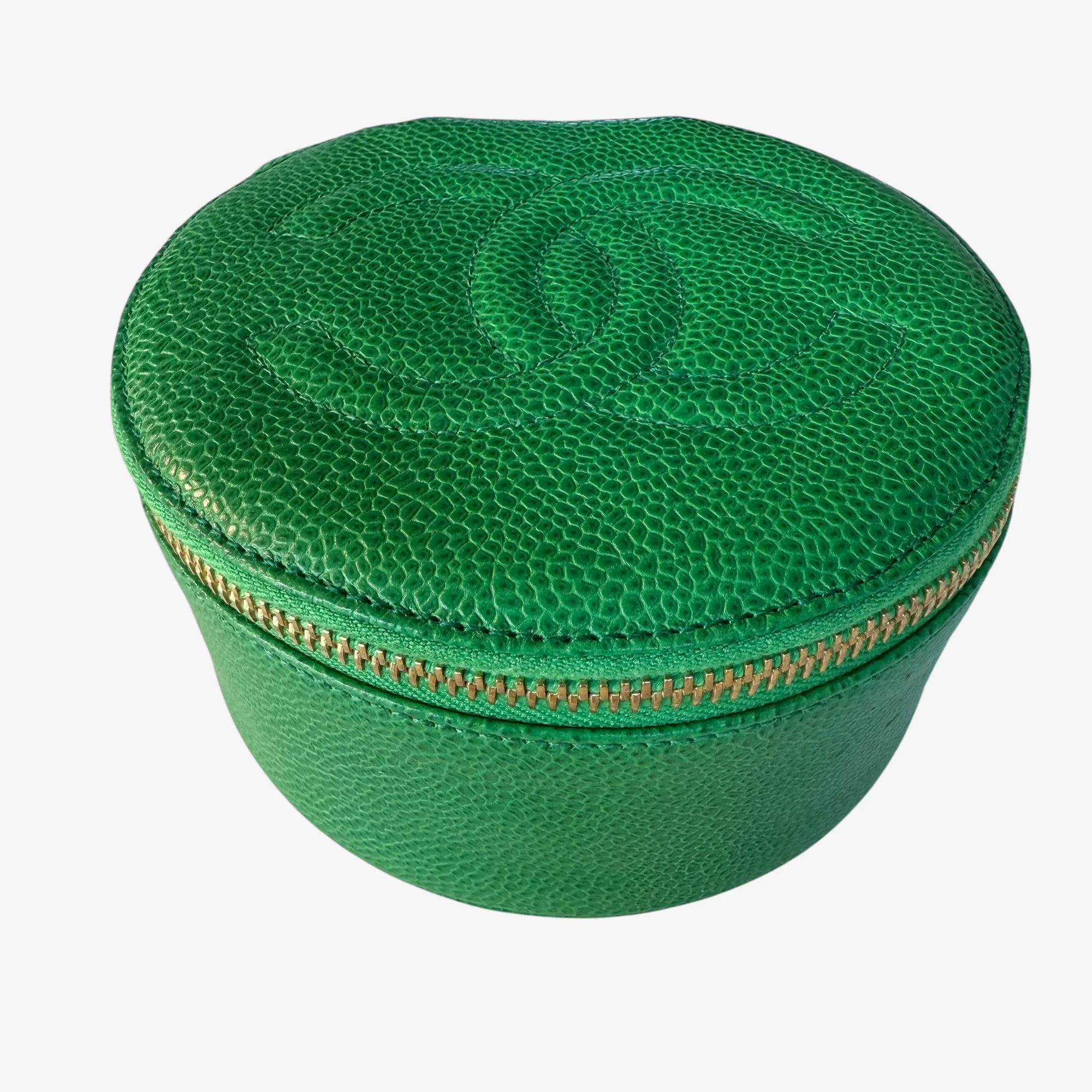 Chanel Vintage Caviar Mini Pouch- Green