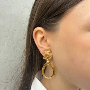 Chanel Vintage CC Drop Earrings Gold-Plated (1996)