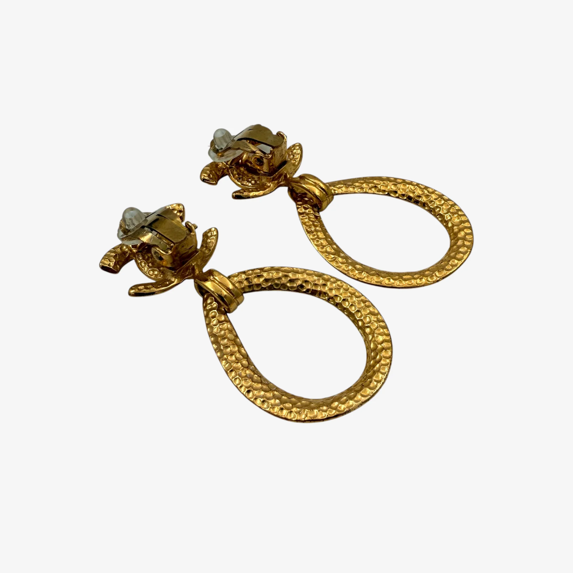 Chanel Vintage CC Drop Earrings Gold-Plated (1996) - Image 3
