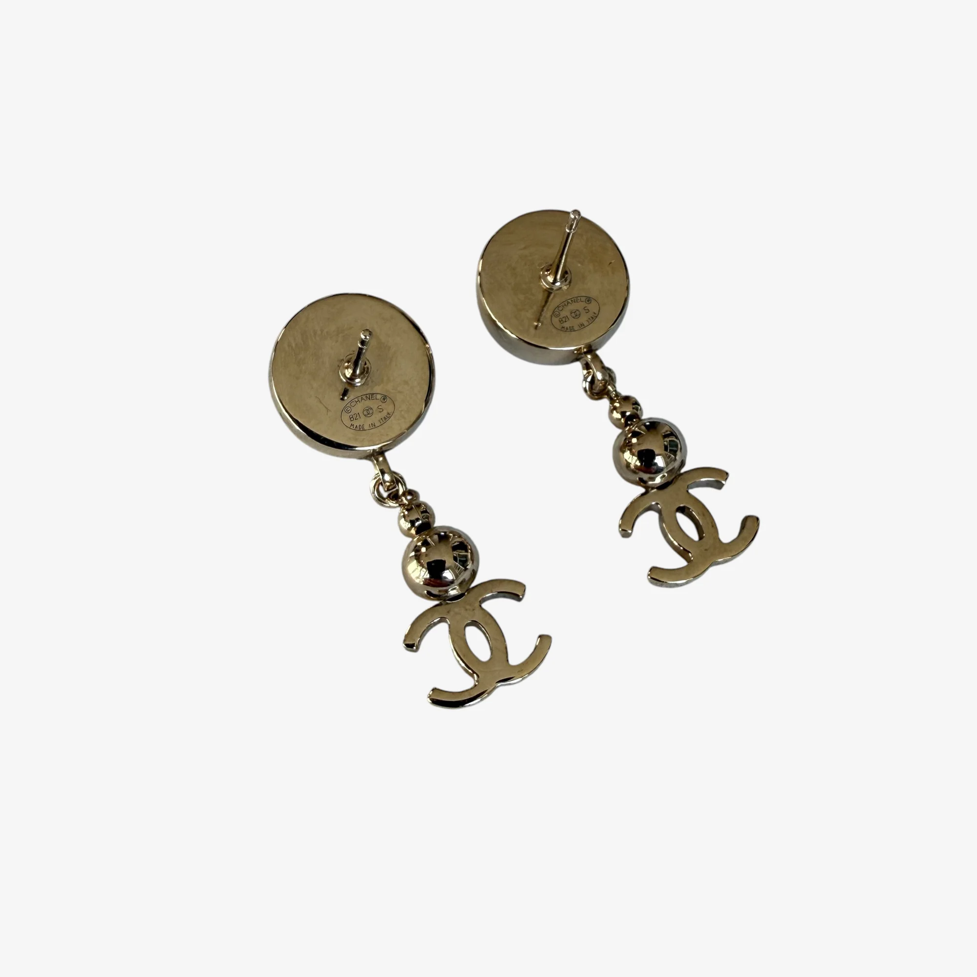 Chanel Gold CC Drop Earrings (2021) - Image 3