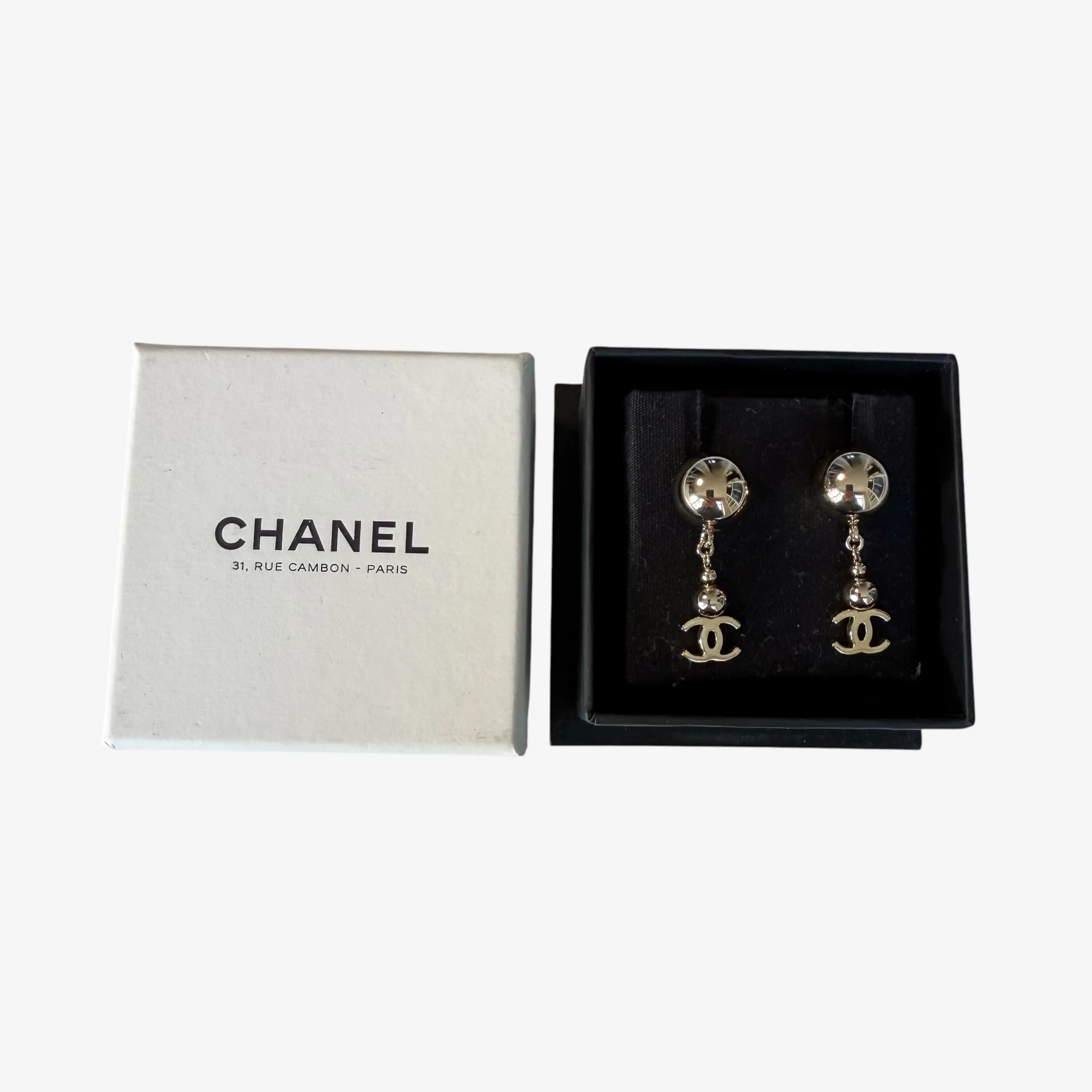 Chanel Gold CC Drop Earrings (2021) - Image 6