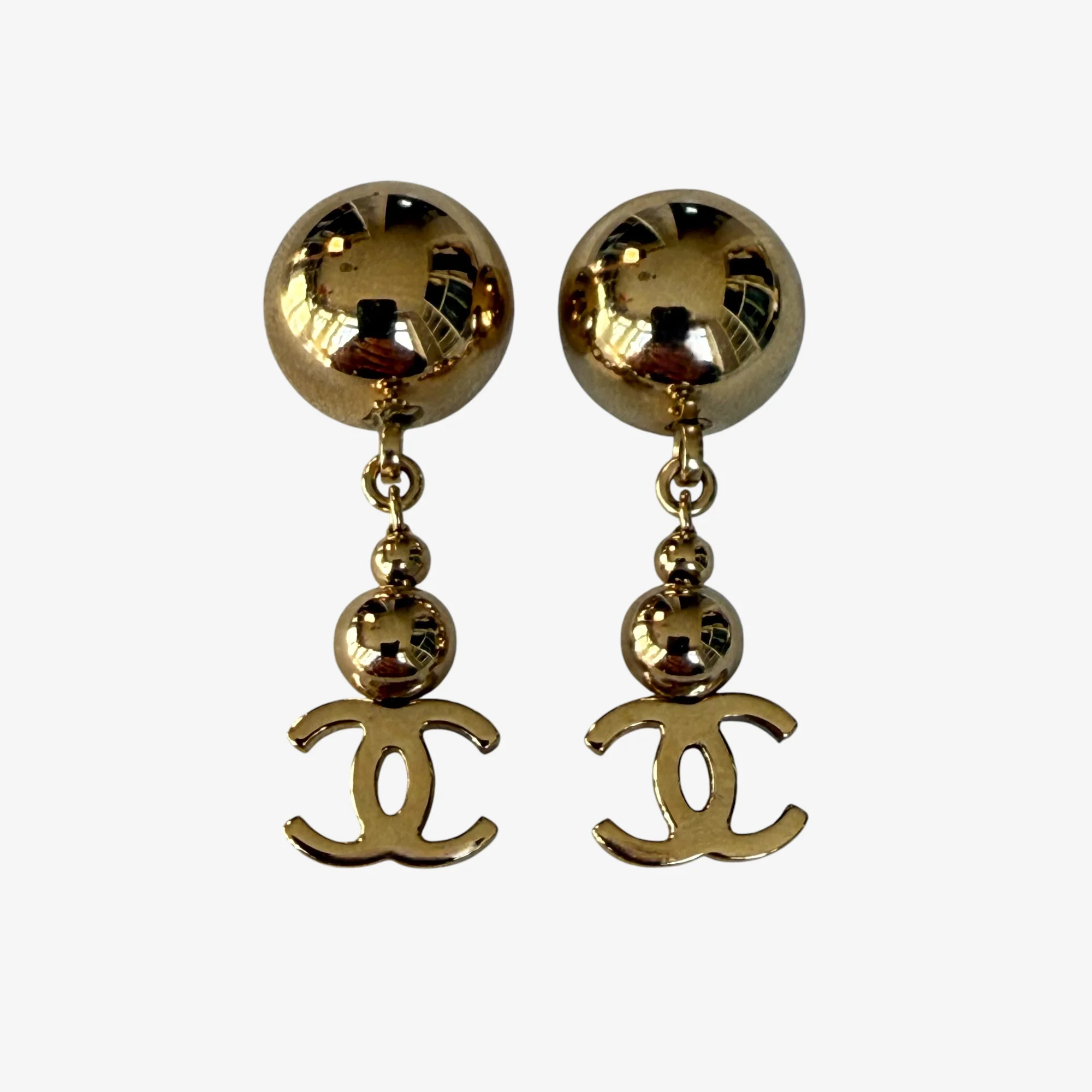 Chanel Gold CC Drop Earrings (2021)