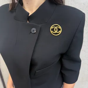 Chanel Coco Mark Vintage Brooch Gold- Plated