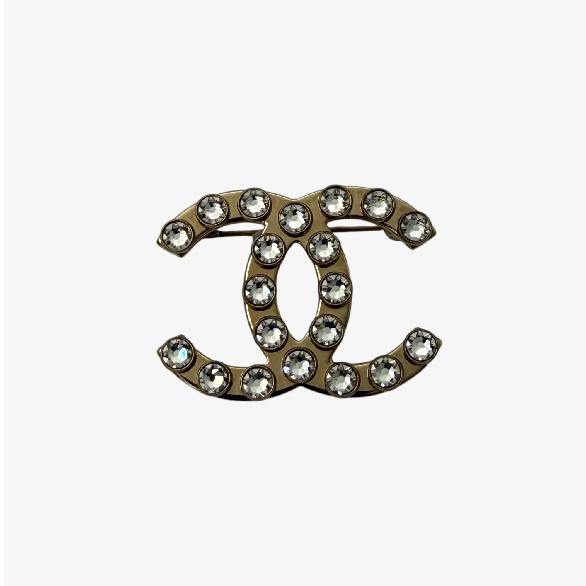 Chanel Gold CC Brooch Strass (2021)