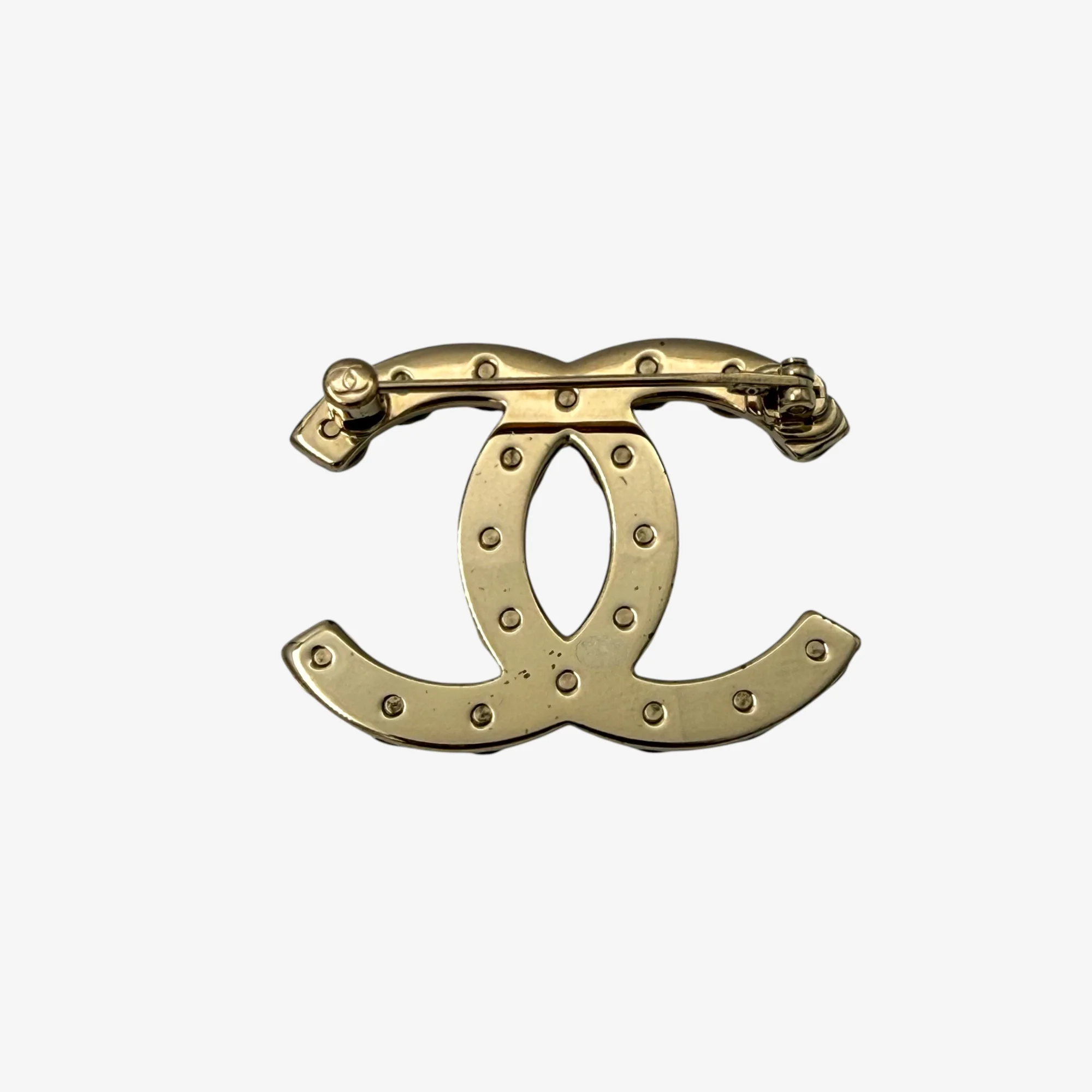 Chanel Gold CC Brooch Strass (2021) - Image 4