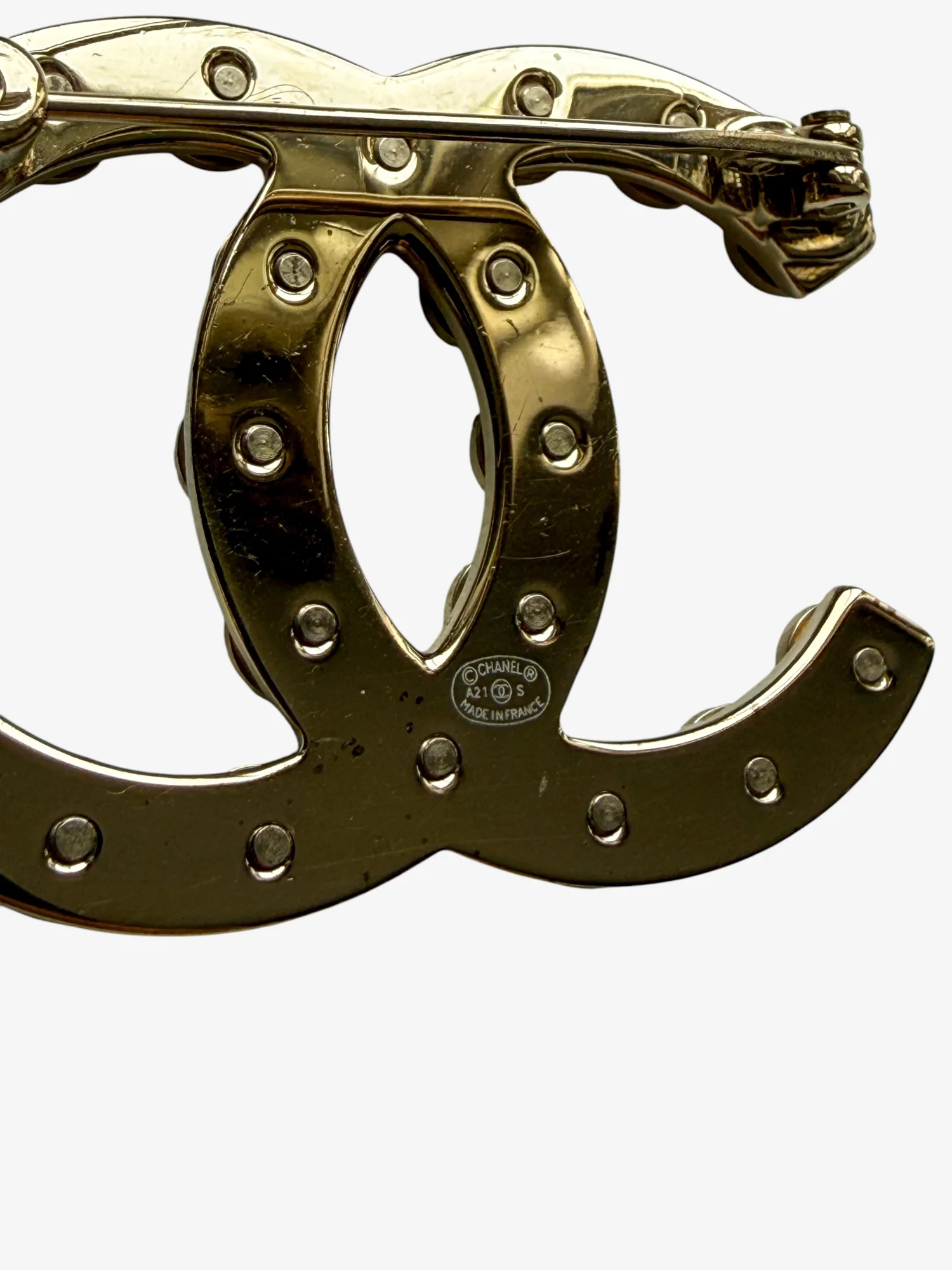 Chanel Gold CC Brooch Strass (2021) - Image 5