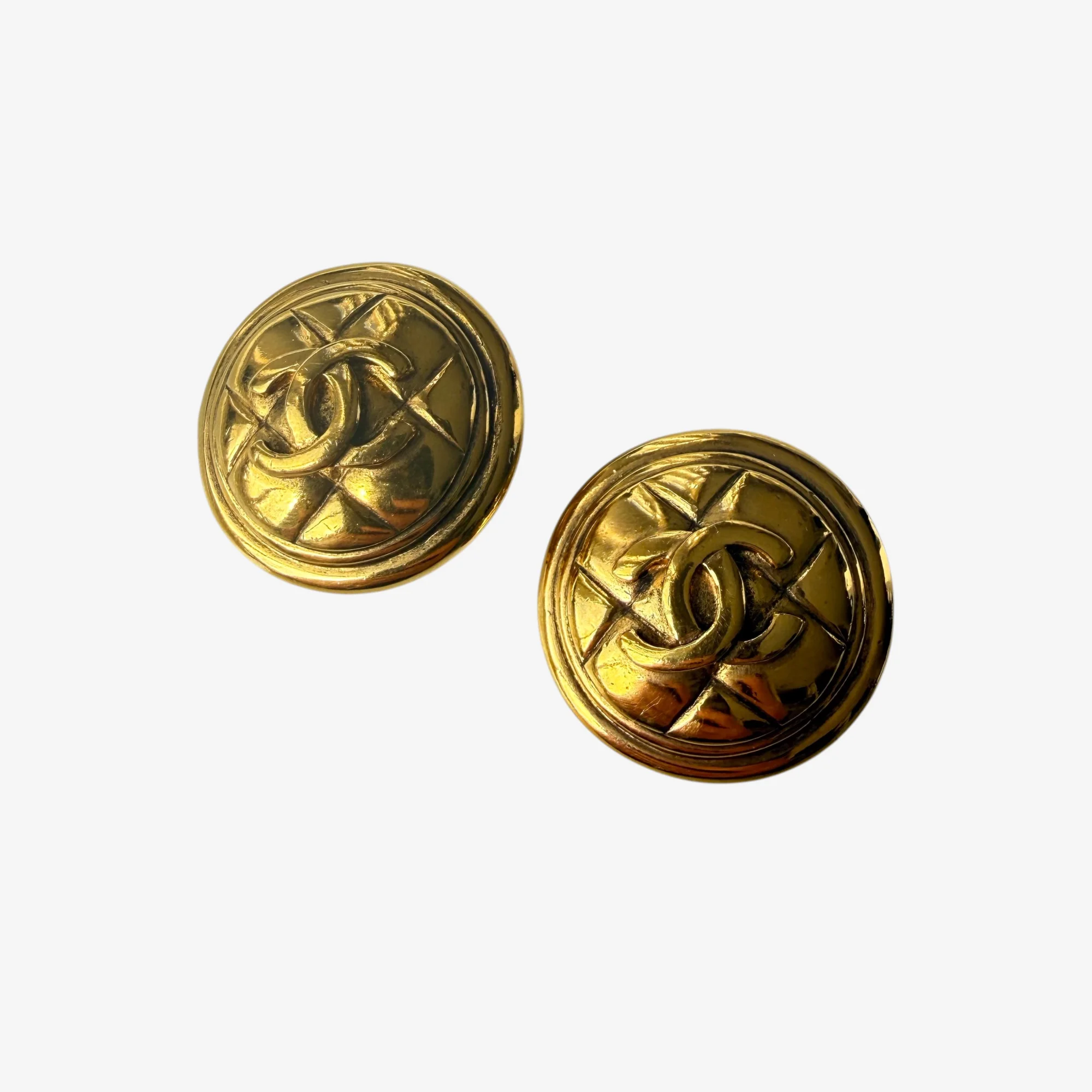 Chanel Vintage Gold-Plated Coco Mark Earrings - Image 5