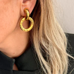 CELINE Vintage Circle Logo Clip-On Earrings