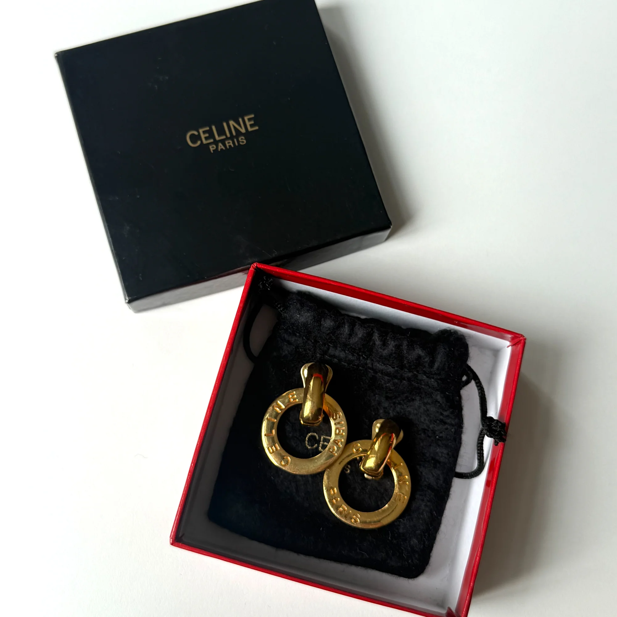 CELINE Vintage Circle Logo Clip-On Earrings - Image 5