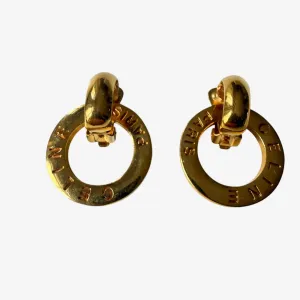 CELINE Vintage Circle Logo Clip-On Earrings