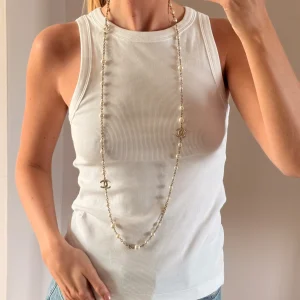Chanel Faux Pearl CC Chain Necklace (2019)