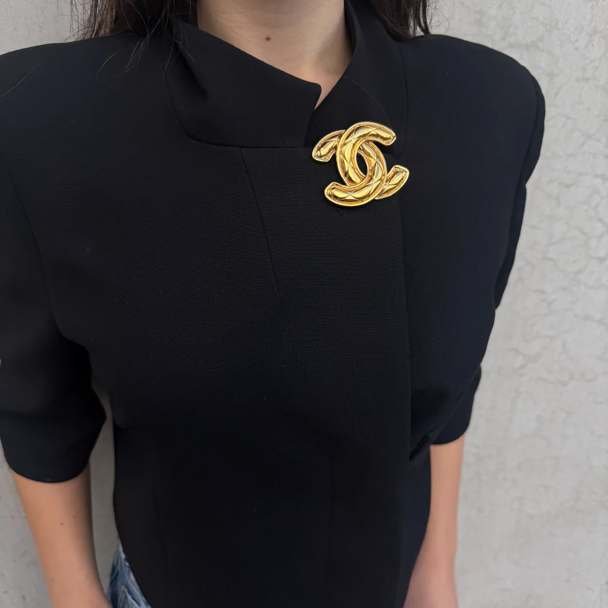 Chanel Large CC Matelassé Brooch (1988-1989)