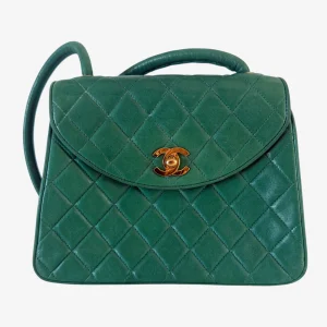 Chanel Green Quilted Shoulder Bag (1991-1994)