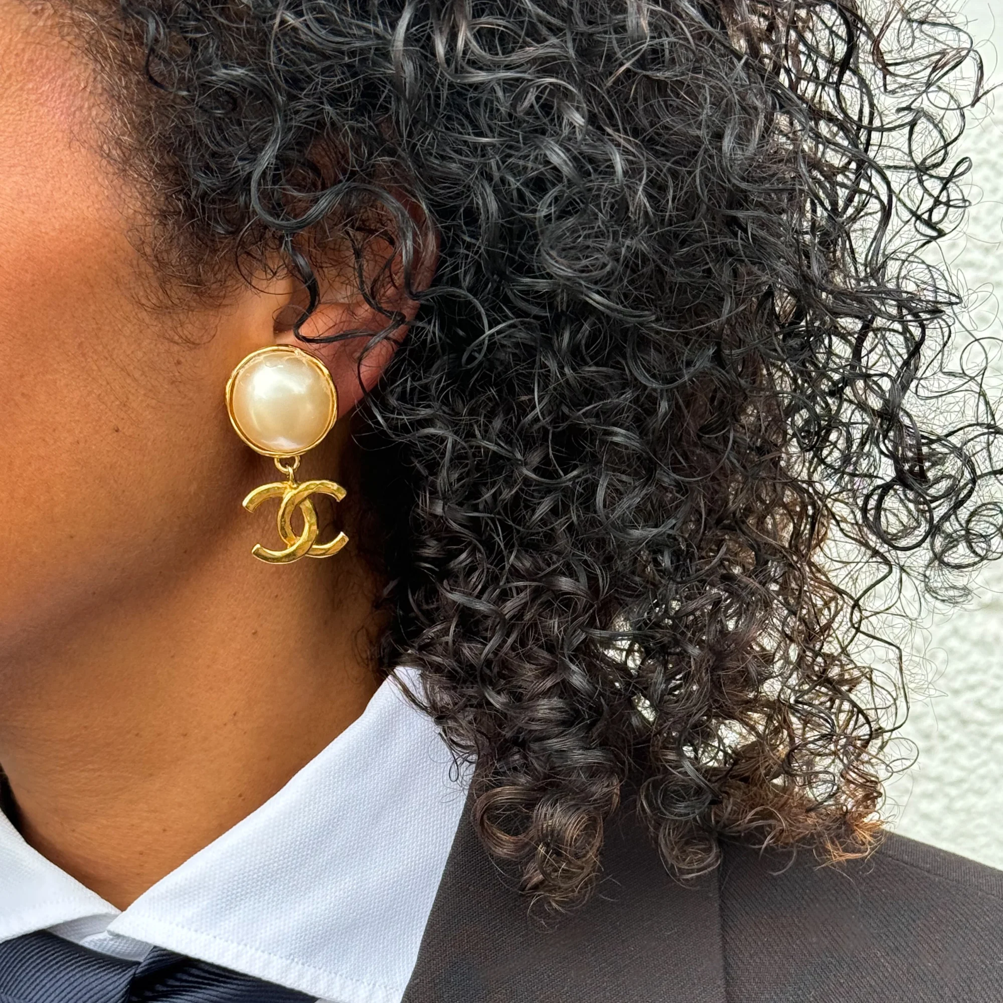Chanel CC Pearl Dangle Earrings (1994)