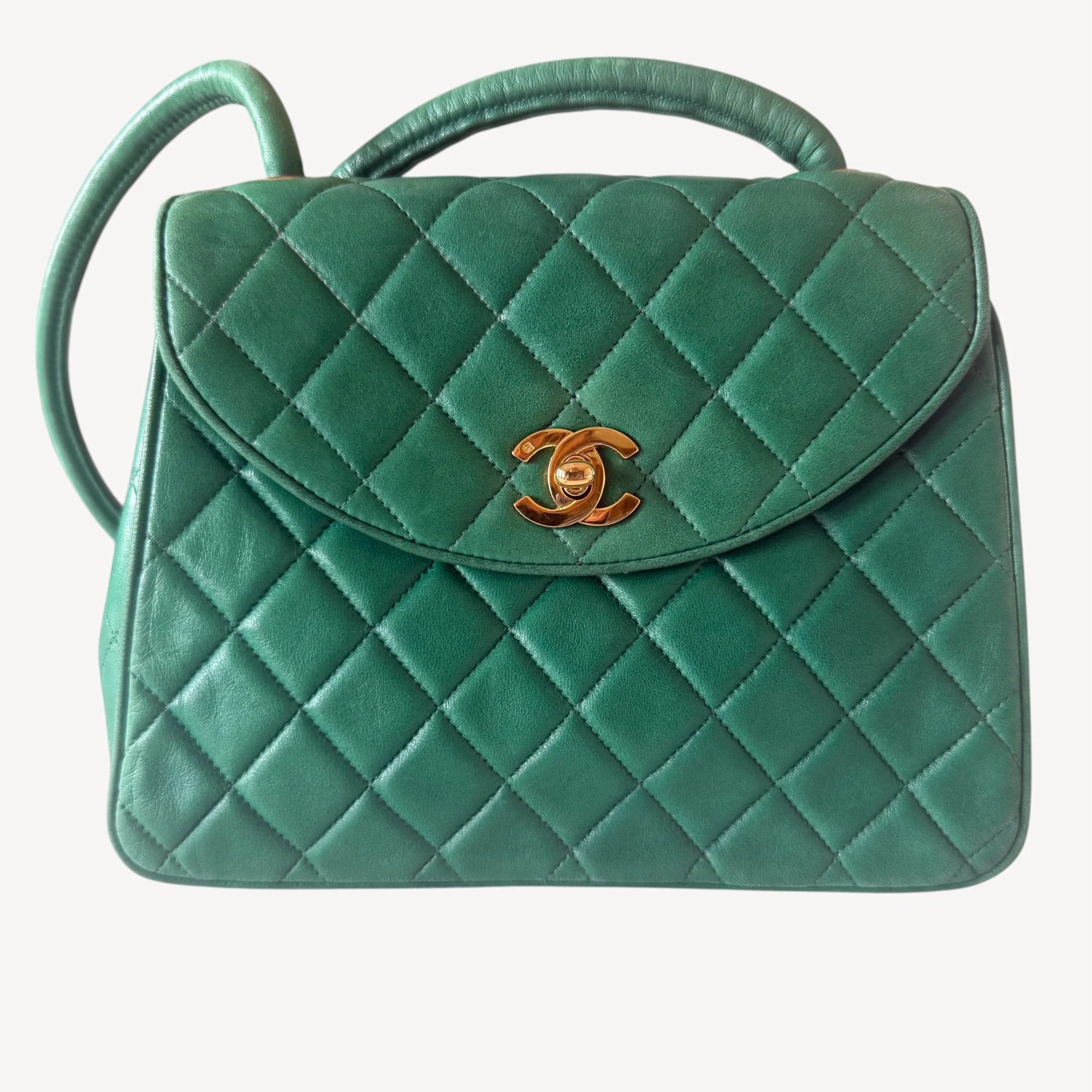 Chanel Green Quilted Shoulder Bag (1991-1994)