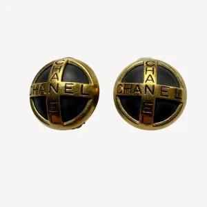 Chanel Vintage Round Logo Earrings (1994)