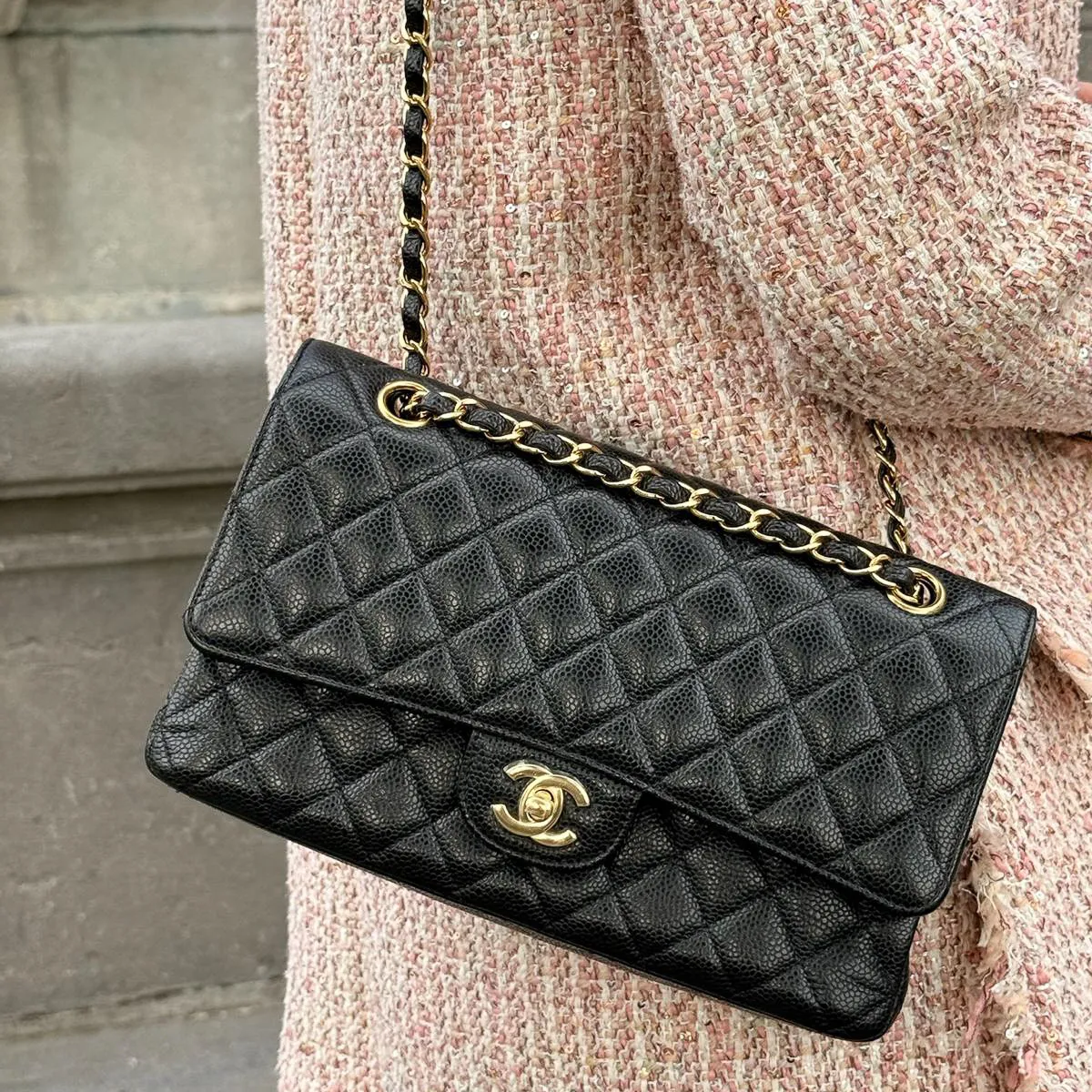 Chanel Medium Caviar Double Flap Bag - Afbeelding 4