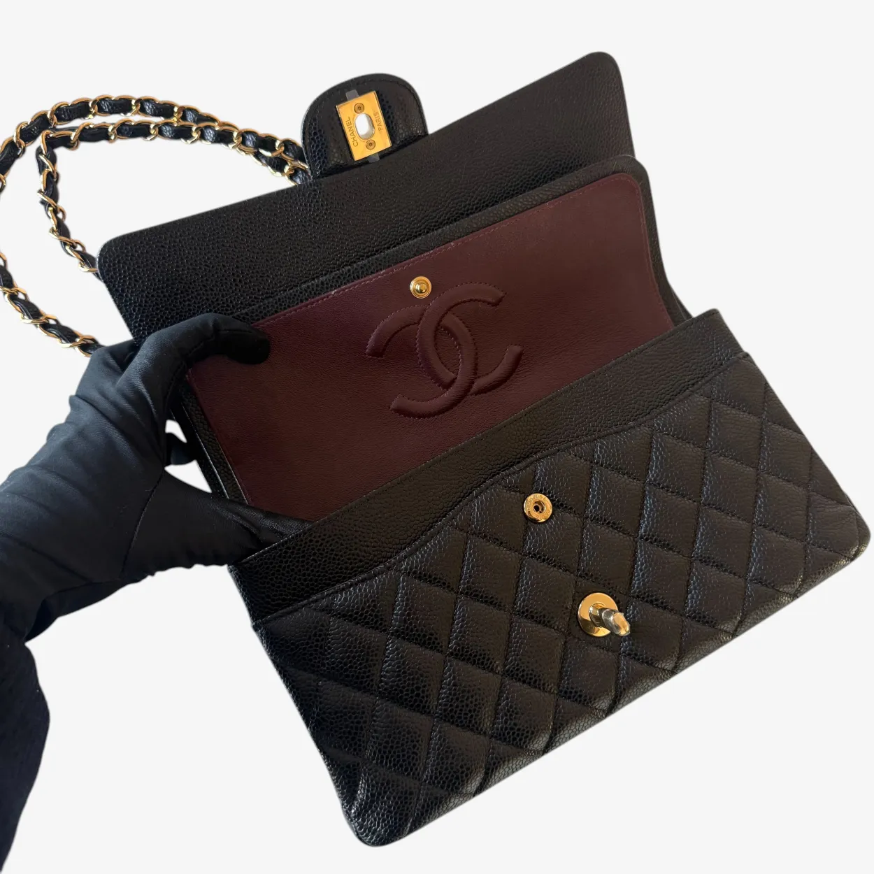 Chanel Medium Caviar Double Flap Bag - Image 10