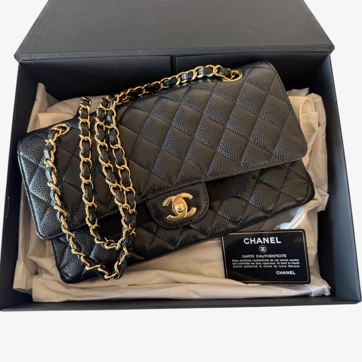 Chanel Medium Caviar Double Flap Bag - Image 11